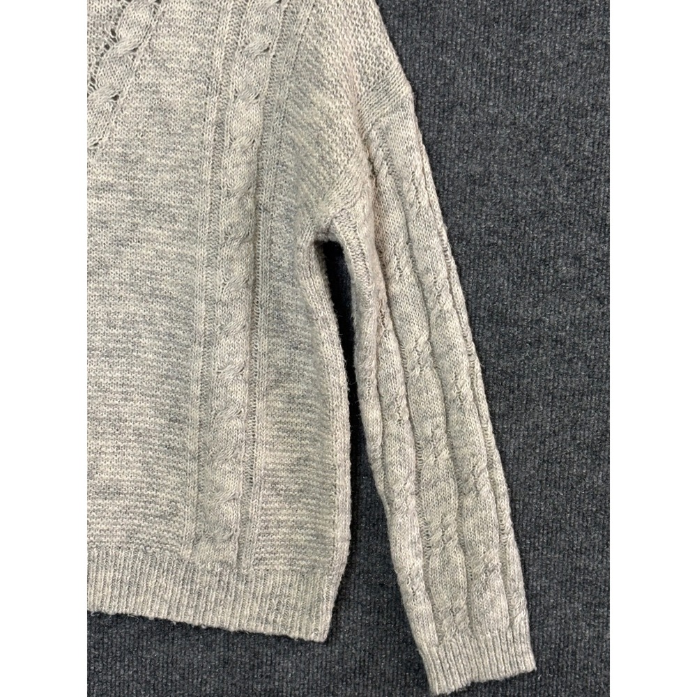 Lucky Brand‎ Women Sweater Cable Knit Textured Cream Marl Size M - Picture 4 of 8